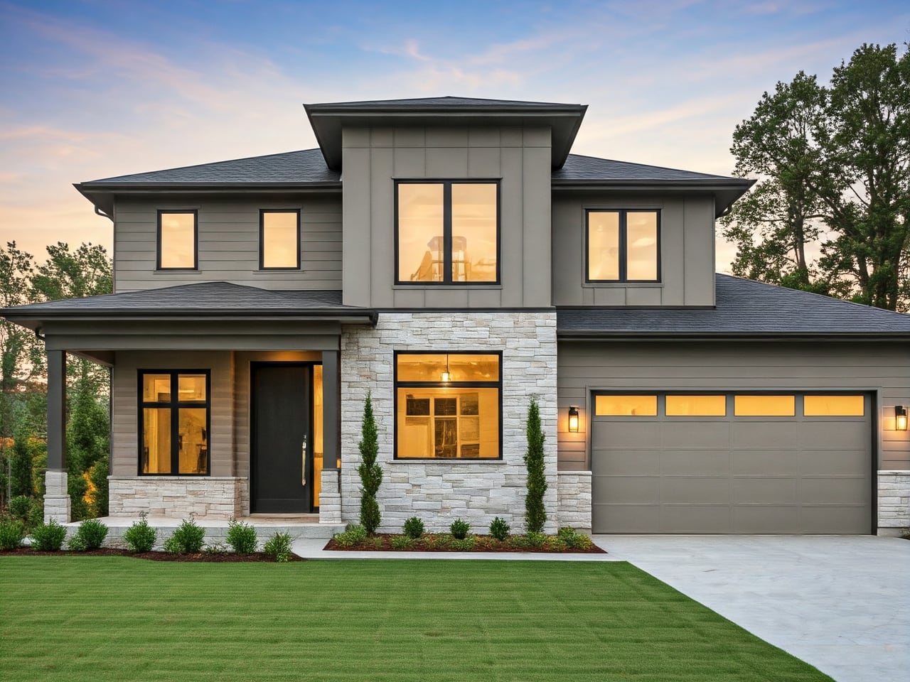 Modern custom home built by Mighton Construction in Wasaga Beach